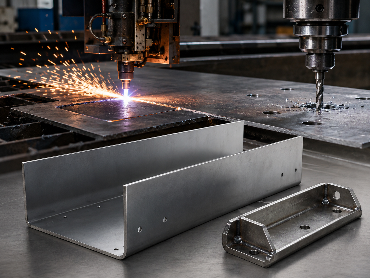 Flame cutting, drilling, squaring